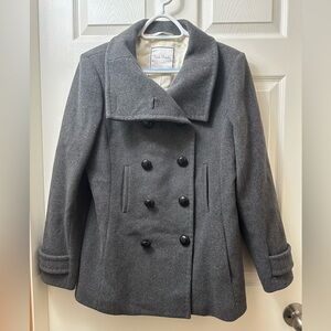 Babaton Double-Breasted Charcoal Pea Coat